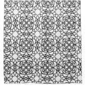 Gestroomlijnd zwart-wit patroon douchegordijn (Voorkant)