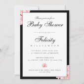 Gestroomlijnd zwart wit polka dots bloemig Baby sh Kaart (Voorkant)