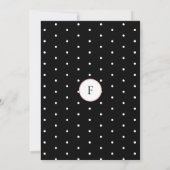 Gestroomlijnd zwart wit polka dots bloemig Baby sh Kaart (Achterkant)