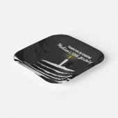 Gestroomlijnd zwart-wit taart thema verjaardagsfee papieren bordje (Gebogen)