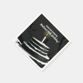 Gestroomlijnd zwart-wit taart thema verjaardagsfee servet (Hoek)