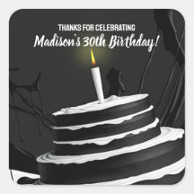 Gestroomlijnd zwart-wit taart thema verjaardagsfee