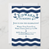 Gestroomlijnde anchor Nautical Custom Birthday Inv Kaart (Voorkant)