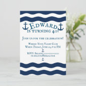 Gestroomlijnde anchor Nautical Custom Birthday Inv Kaart (Staand voorkant)