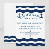 Gestroomlijnde anchor Nautical Custom Birthday Inv Kaart (Voorkant / Achterkant)