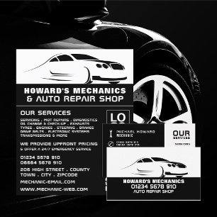 Gestroomlijnde auto Logo Auto Mechanic & Reparatie Flyer