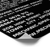 Gestroomlijnde auto Logo Auto Mechanic & Reparatie Poster (Hoek)