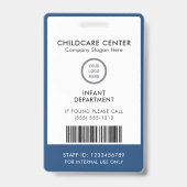 Gestroomlijnde Blauw & Wit Moderne Minimalistische Badge (Achterkant)