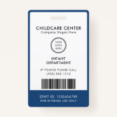 Gestroomlijnde Blauw & Wit Moderne Minimalistische Badge (Achterkant)