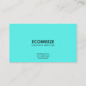 Gestroomlijnde Blauwgroen Wave Kantoor reiniging Visitekaartje (Achterkant)