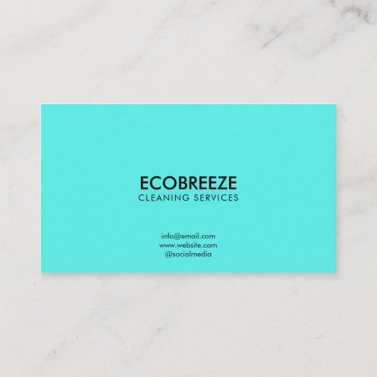 Gestroomlijnde Blauwgroen Wave Kantoor reiniging Visitekaartje (Achterkant)