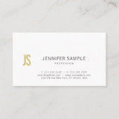 Gestroomlijnde Chic Design Gold Monogram Plain Tre Visitekaartje (Voorkant)