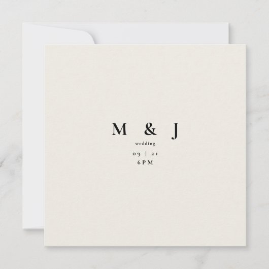 Gestroomlijnde & Eenvoudige Moderne Beige Vierkant Kaart (Voorkant)
