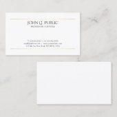 Gestroomlijnde effen moderne witte elegante design visitekaartje (Voorkant / Achterkant)