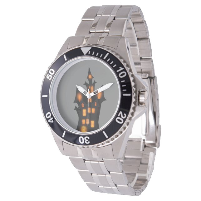 Gestroomlijnde en enge Halloween RVS Armband Horloge (Gekanteld)