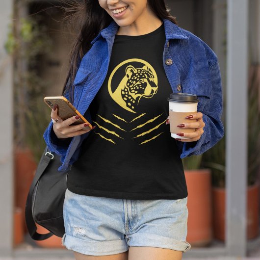 Gestroomlijnde en felle Cheetah Elegance T-shirt