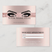 Gestroomlijnde Faux folie wimper extensions Rosego Afsprakenkaartje (Voorkant / Achterkant)