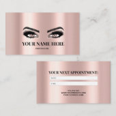 Gestroomlijnde Faux folie wimper extensions Rosego Afsprakenkaartje (Voorkant / Achterkant)