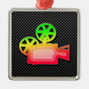 Gestroomlijnde filmcamera metalen ornament