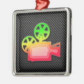 Gestroomlijnde filmcamera metalen ornament (Links)