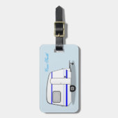 Gestroomlijnde kleine oplegger zigeunercaravan bagagelabel (Voorkant verticaal)