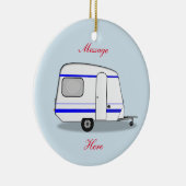 Gestroomlijnde kleine oplegger zigeunercaravan keramisch ornament (Rechts)