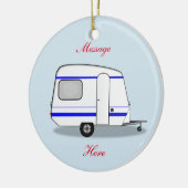 Gestroomlijnde kleine oplegger zigeunercaravan keramisch ornament (Links)