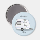 Gestroomlijnde kleine oplegger zigeunercaravan magneet (Voorkant / Achterkant)