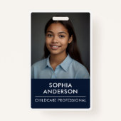 Gestroomlijnde marineblauw Moderne minimalistische Badge (Voorkant)