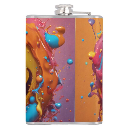 Gestroomlijnde, met vinyl omhulde kolf, 236 ml heupfles (Achterkant)