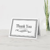 Gestroomlijnde minimalistische zwart-witmodellen bedankkaart (Voorkant)