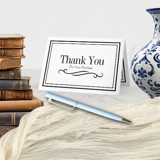 Gestroomlijnde minimalistische zwart-witmodellen bedankkaart