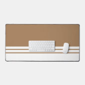 Gestroomlijnde Mocha White Bottom Edge Racing Stri Bureaumat (Keyboard & Muis)