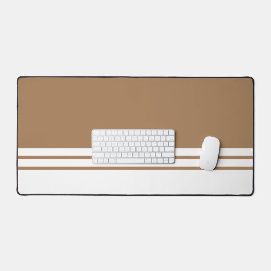Gestroomlijnde Mocha White Bottom Edge Racing Stri Bureaumat (Keyboard & Muis)