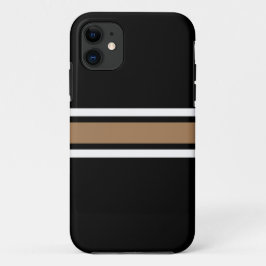 Gestroomlijnde Mocha White Center Racing Stripes o Case-Mate iPhone Case