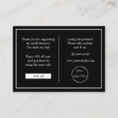 Gestroomlijnde moderne zwarte logo corporate bedan visitekaartje (Achterkant)