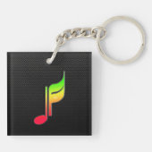 Gestroomlijnde muzieknotitie sleutelhanger (Achterkant)