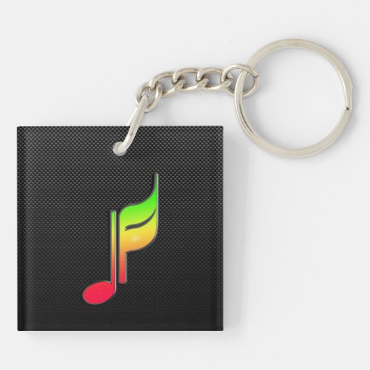 Gestroomlijnde muzieknotitie sleutelhanger (Achterkant)