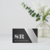 Gestroomlijnde Professional Black and Silver Brush Visitekaartje (Staand voorkant)