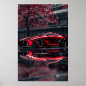 Gestroomlijnde rode Nissan GTR 2028 Concept Car Si Poster (Voorkant)