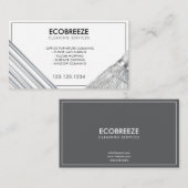 Gestroomlijnde Silver Stripe Kantoor Cleaning Visitekaartje (Voorkant / Achterkant)