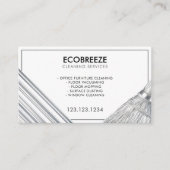 Gestroomlijnde Silver Stripe Kantoor Cleaning Visitekaartje (Voorkant)
