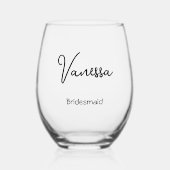 Gestroomlijnde stijl monogram wijnglas zonder voet (Voorkant)