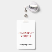Gestroomlijnde "TIJDELIJKE VISITOR"-badge Badge (Achterkant met uittrekbare clip)