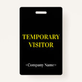 Gestroomlijnde "TIJDELIJKE VISITOR"-badge Badge (Voorkant)