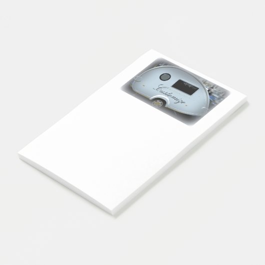 Gestroomlijnde trappenaanhangwagen met zigeunercar post-it® notes (Schuin)