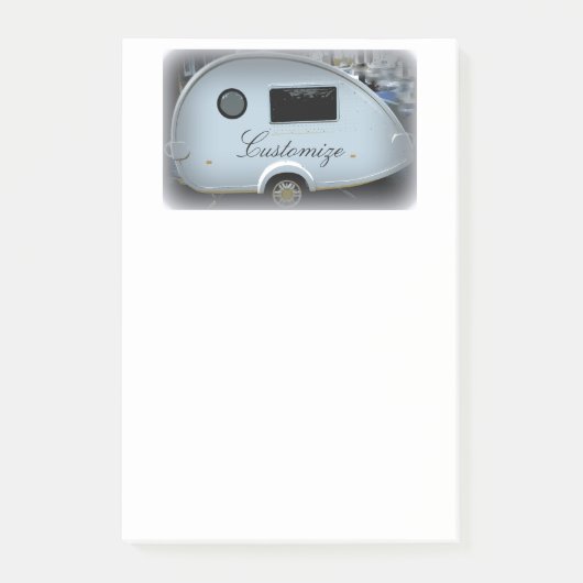 Gestroomlijnde trappenaanhangwagen met zigeunercar post-it® notes (Voorkant)