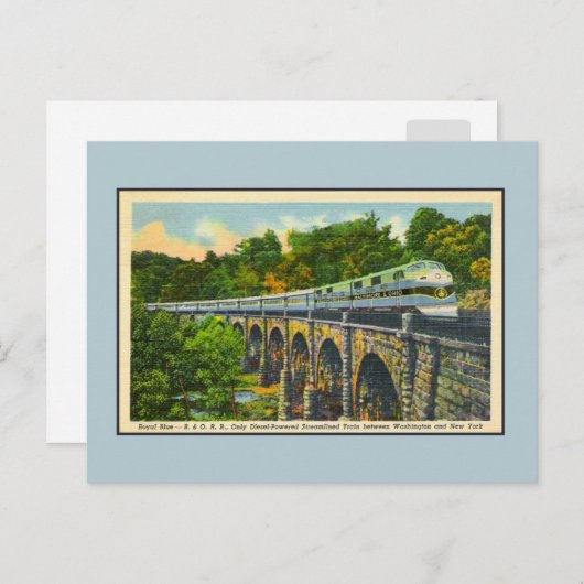  gestroomlijnde treinen, gestroomlijnd koninklijk  briefkaart (Voorkant / Achterkant)