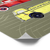 Gestroomlijnde vrachtwagens poster (Hoek)