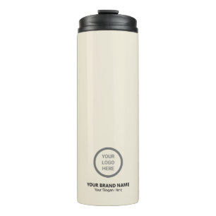 Gestroomlijnde witte thema Business Logo Branded G Thermosbeker